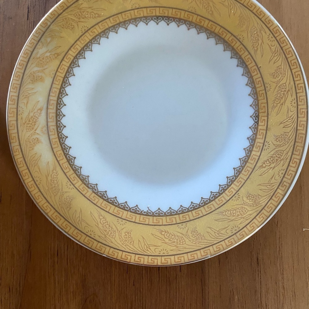 Vintage Porcelain Demitasse Elegant Gold White Footed Mini Teacup Saucer Set - Picture 7 of 15